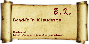 Bogdán Klaudetta névjegykártya